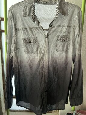 Kensie Gray-to-Black Ombre Button-Down Shirt